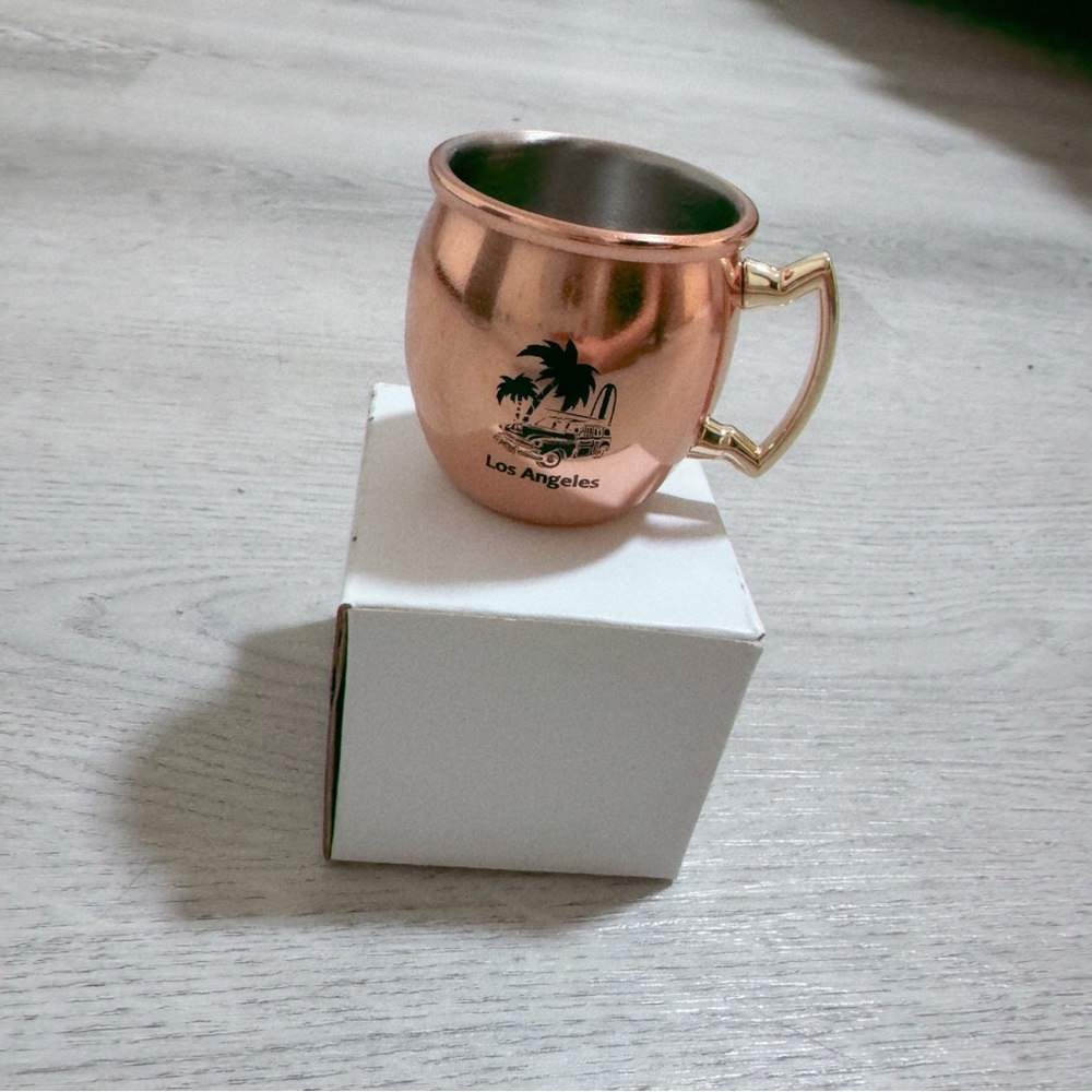 Copper Los Angeles Shot Mug with Gold Handle New in Box